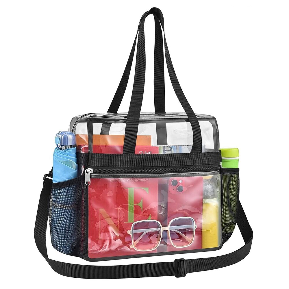 Clear Bag for Stadium Events 12x6x12, Large Clear Tote Lunch Bag